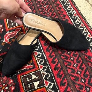 Madewell Black Pointed-Toe Suede Slip-On Mule